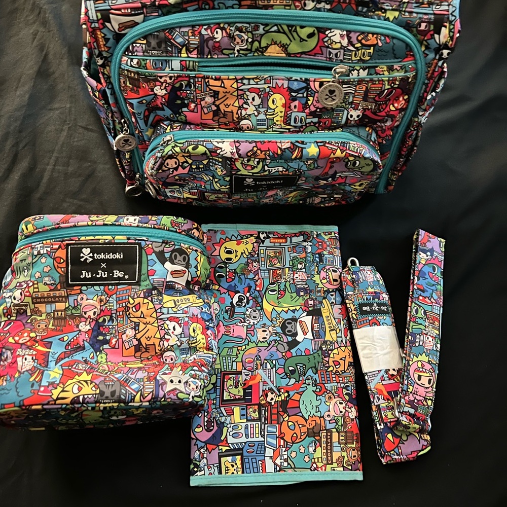 Tokidoki x Ju-Ju-Be Be Prepared Kaiju City Limited Edition (rare) Diaper Bag Set